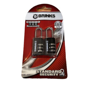 2 Pack Brinks 165-20251 Zinc 3 Digit Resettable Combination Padlocks Locks